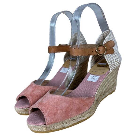 Kanna Made in Spain Pink Leather Espadrille Wedge Heel EU 36 US 6 NEW with Tags - Picture 1 of 7